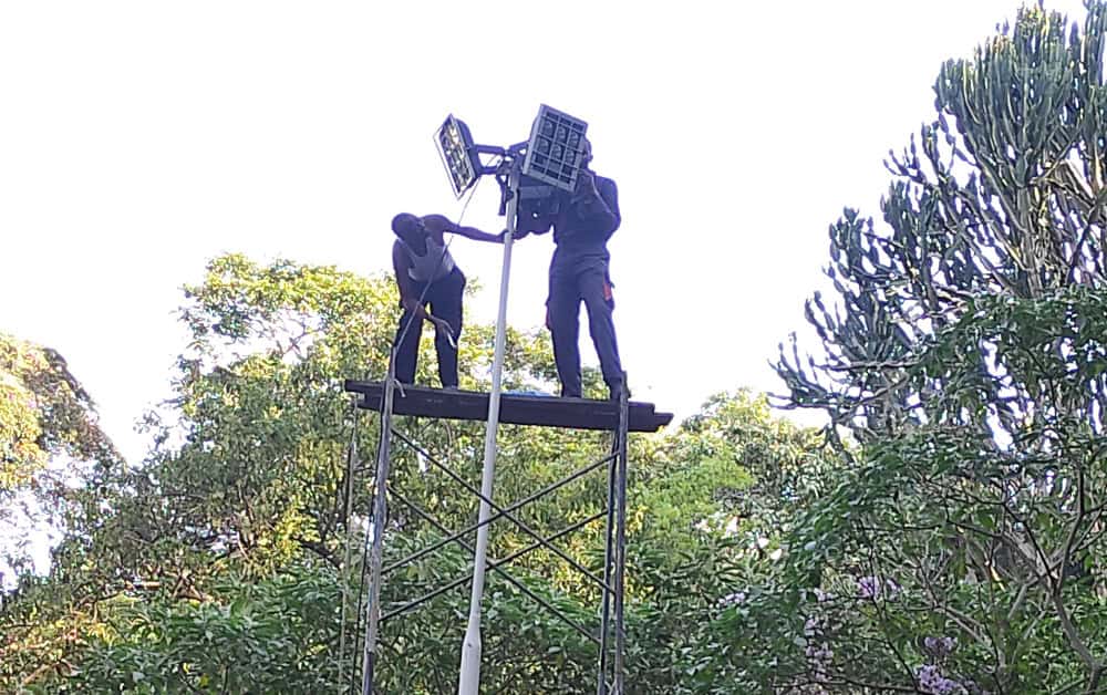 High mast lighting pole fabrication for industrial applications