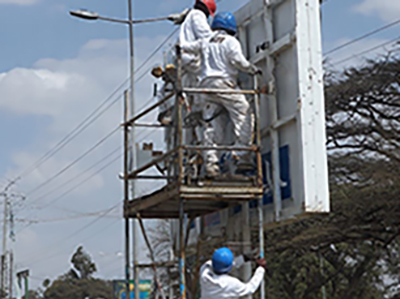 Steel billboard frame fabrication for outdoor advertising in Nairobi Kenya