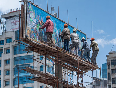 Large format billboard fabrication for commercial advertising in Kenya