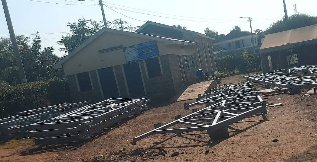 Completed church roof steelwork installation Kenya