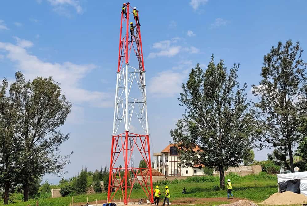 35m high-mast lighting tower for major highway construction project